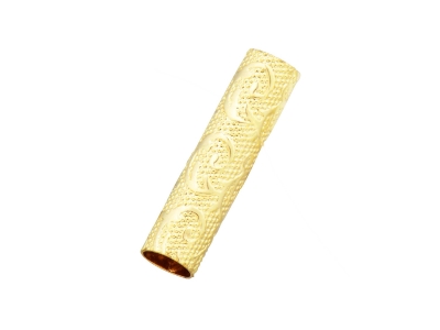 Gold Filled Round Tube Ornate Straight Spacer 8mm