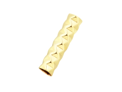 Gold Filled Round Tube Hammered    Straight Spacer 15mm Pack of 5 - Standard Image - 1