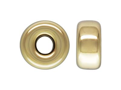 Gold Filled Bead Plain Flat 4mm    Pack of 5 - Standard Image - 1