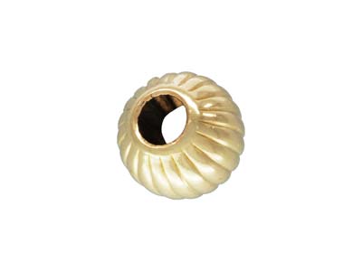 Gold Filled Corrugated Round 2 Hole Bead 3mm Pack of 5 - Standard Image - 1