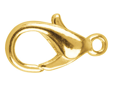 Gold Plated Oval Trigger Clasp 15mm Pack of 10 - Standard Image - 1