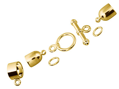 Kumihimo Bullet Finding Set 6mm    Gold Plated