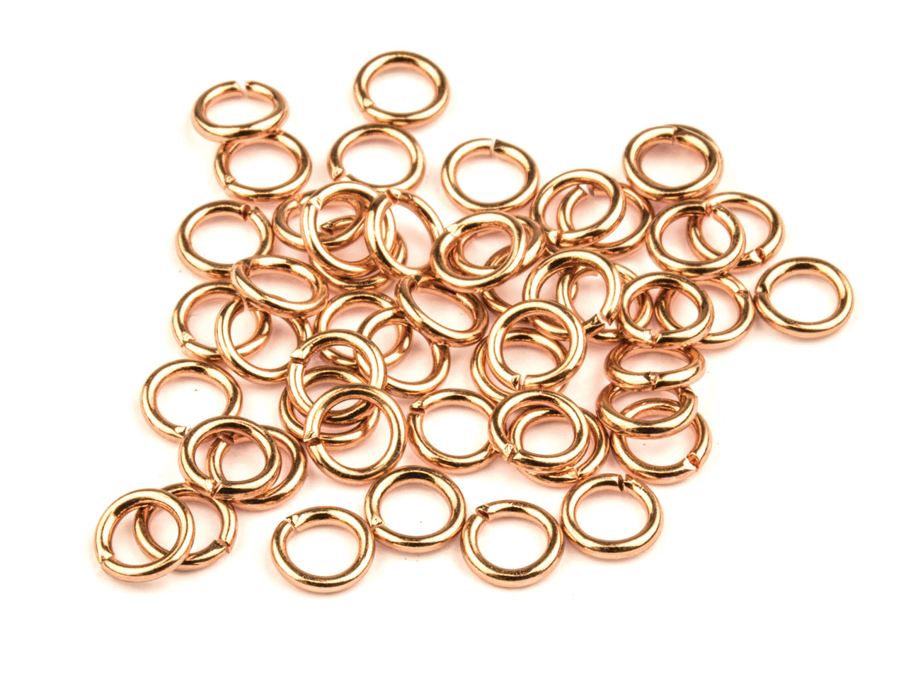 Rose Gold Plated Jump Ring Round 5mm Pack of 50 Gauge 0.95mm 
