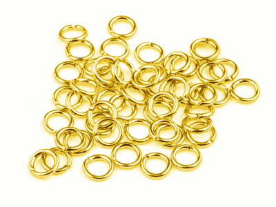 Gold Plated Jump Ring Round 5mm Pack of 100 Gauge 0.95mm 