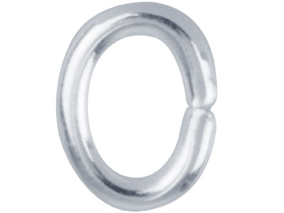 Silver Plated Jump Ring Oval 6mm   Pack of 100 - Standard Image - 1