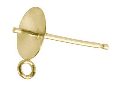 Gold Plated Cup Peg Post Ring 3mm  Pack of 10