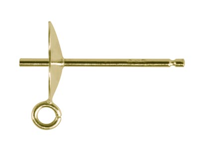 Gold Plated Cup Peg Post Ring 3mm  Pack of 10 - Standard Image - 2