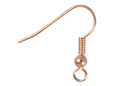 Rose Gold Plated Bead And Loop Hook Wire Pack of 6