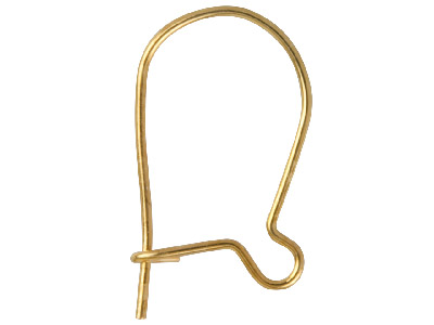 Gold Plated Safety Hook Ear Wire   Pack of 10 - Standard Image - 1