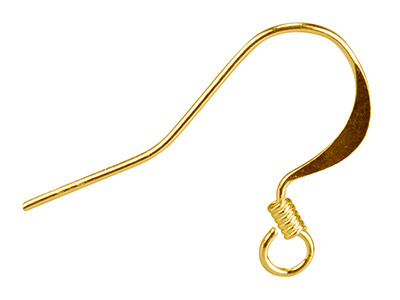 Gold Plated Flat Hook Wire         Pack of 10 - Standard Image - 1