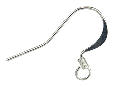 Silver Plated Flat Hook Wire       Pack of 10 - Standard Image - 1