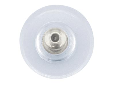 Plastic Ear Backs With Silver      Plated Metal Centre Pack of 20 - Standard Image - 2