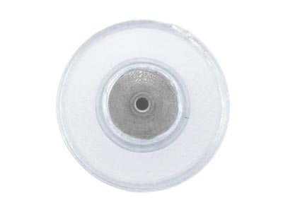 Plastic Ear Backs With Silver      Plated Metal Centre Pack of 20 - Standard Image - 3