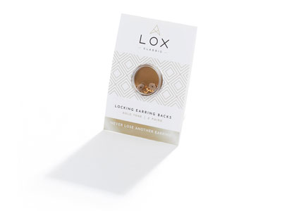 Lox Gold Tone Secure Earring       Scrolls Pack of 4 - Standard Image - 2