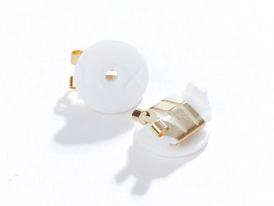 Lox Gold Tone Secure Earring       Scrolls Pack of 4 - Standard Image - 3