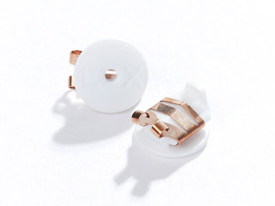 Lox Rose Gold Tone Secure Earring  Scrolls Pack of 4 - Standard Image - 3