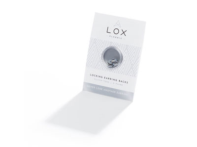 Lox Silver Tone Secure Earring     Scrolls Pack of 4 - Standard Image - 2