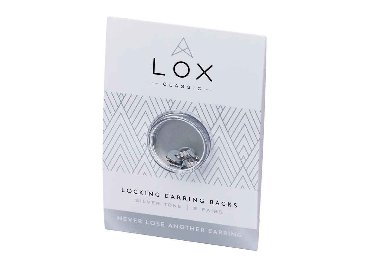 Lox Hypo-Allergenic Secure Earring Backs, 2 Pair Gold, Silver, Rose Gold Colours