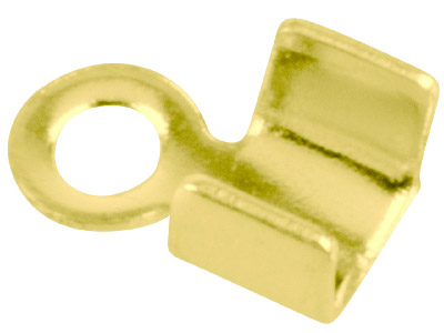 Gold Plated Small Fold Over End    Caps Pack of 10 - Standard Image - 1