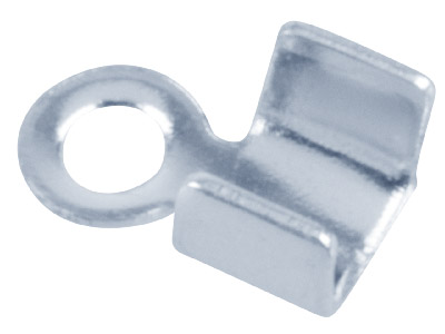 Silver Plated Small Fold Over End  Caps Pack of 10 - Standard Image - 1
