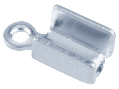 Silver Plated Medium Fold Over End Caps Pack of 10 - Standard Image - 1