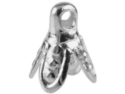 Silver Plated Bell Caps 5x6mm      Pack of 10 - Standard Image - 1