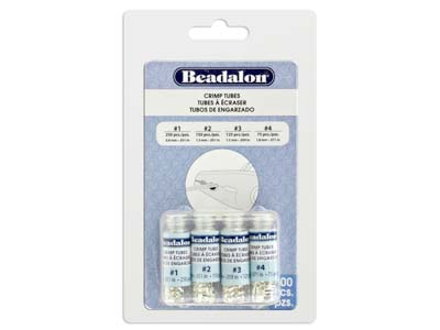 Base Metal Crimp Tube Variety Set  0-3 Silver Plated Beadalon - Standard Image - 2