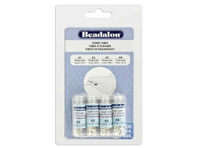 Base Metal Crimp Tube Variety Set  0-3 Silver Plated Beadalon - Standard Image - 2