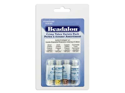 Base Metal Crimp Bead Variety Set  Size 1 Various Finshes Beadalon - Standard Image - 2