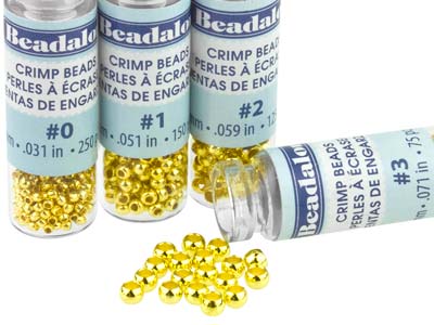 Base Metal Crimp Bead Variety Set  0-3 Gold Tone Beadalon