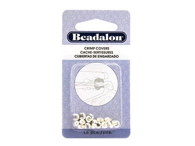 Beadalon Silver Plated Sparkle     Crimp Covers 5mm Pack of 18 - Standard Image - 3