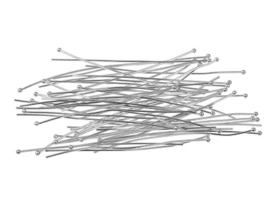 Silver Plated Ball Head Pins 50mm  Pack of 50 - Standard Image - 2