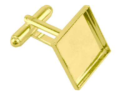 Gold Plated Cufflink 17mm Square   Cup Pack of 6 - Standard Image - 1