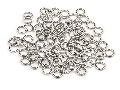 Stainless Steel Jump Ring Round    Pack of 100 5mm Gauge 0.95mm - Standard Image - 2