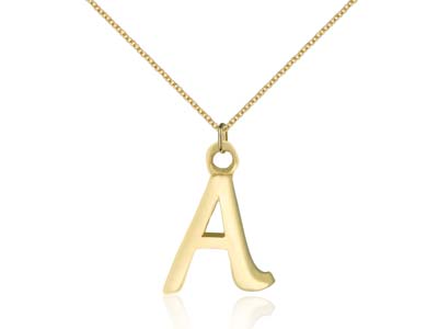 9ct Yellow Gold Letter A Initial   Charm - Standard Image - 2