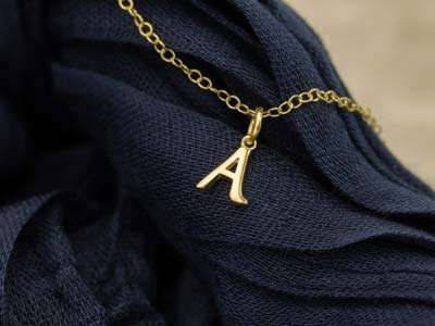 9ct Yellow Gold Letter A Initial   Charm - Standard Image - 3