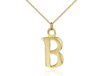 9ct Yellow Gold Letter B Initial   Charm - Standard Image - 2