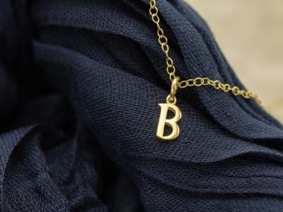 9ct Yellow Gold Letter B Initial   Charm - Standard Image - 3