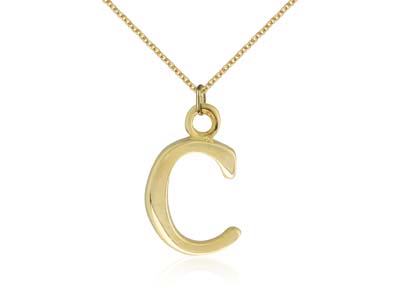 9ct Yellow Gold Letter C Initial   Charm - Standard Image - 2