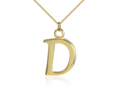 9ct Yellow Gold Letter D Initial   Charm - Standard Image - 2