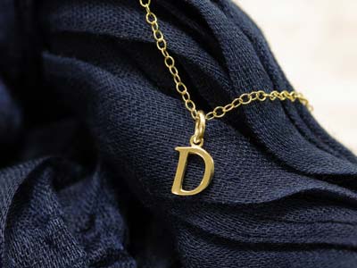 9ct Yellow Gold Letter D Initial   Charm - Standard Image - 3