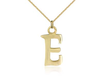 9ct Yellow Gold Letter E Initial   Charm - Standard Image - 2