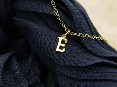 9ct Yellow Gold Letter E Initial   Charm - Standard Image - 3