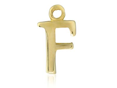 9ct Yellow Gold Letter F Initial   Charm - Standard Image - 1