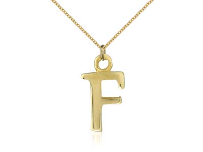 9ct Yellow Gold Letter F Initial   Charm - Standard Image - 2