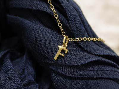 9ct Yellow Gold Letter F Initial   Charm - Standard Image - 3
