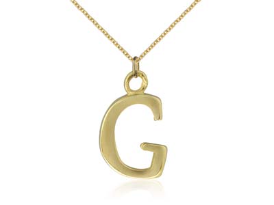 9ct Yellow Gold Letter G Initial   Charm - Standard Image - 2