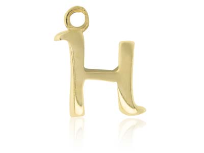 9ct Yellow Gold Letter H Initial   Charm - Standard Image - 1