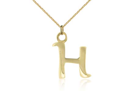 9ct Yellow Gold Letter H Initial   Charm - Standard Image - 2