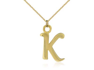 9ct Yellow Gold Letter K Initial   Charm - Standard Image - 2